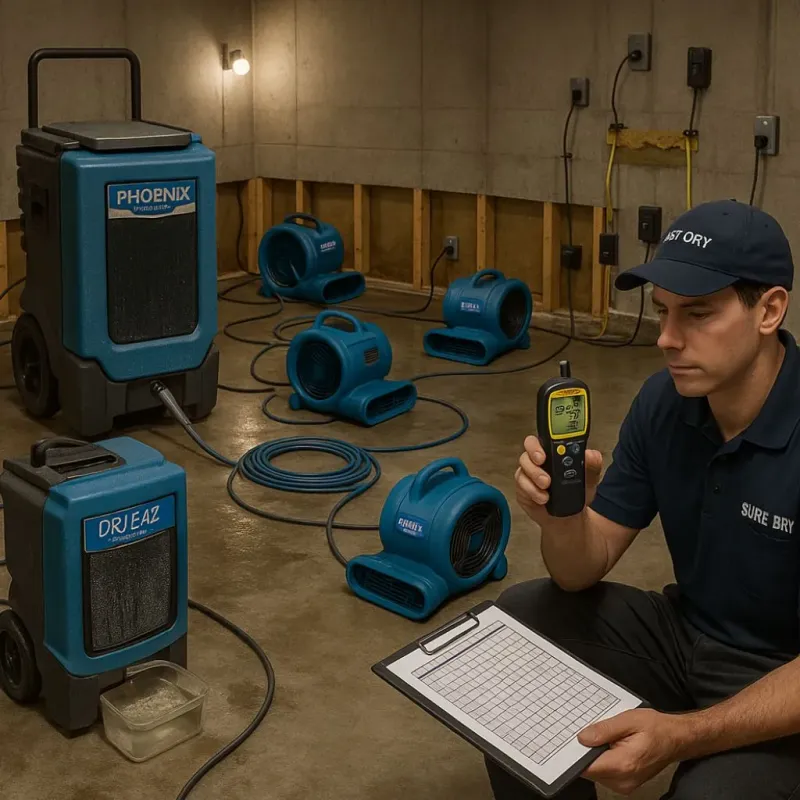 Structural Drying and Dehumidification process in Campbell, MO